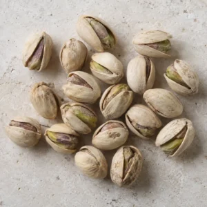 Kalleh Ghouchi pistachios on a neutral background